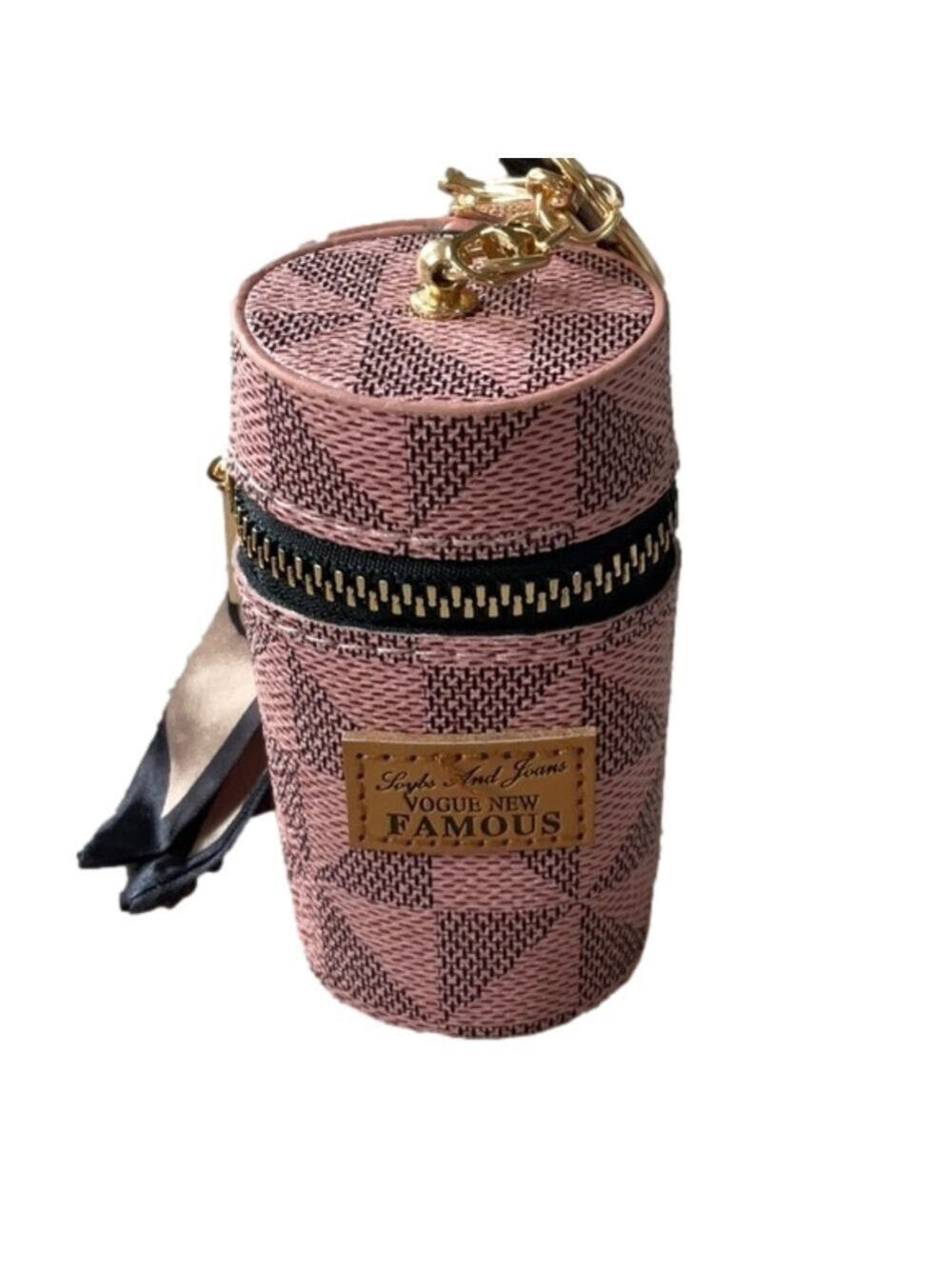 Alloy Leather Storage Lipstick Bag Keychain Bag Decor